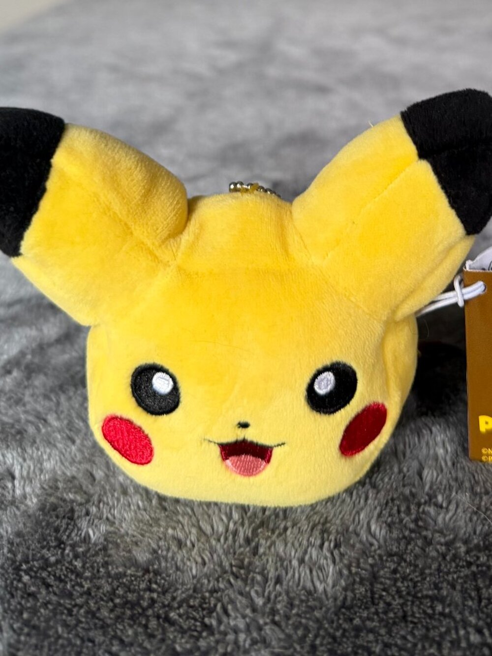 NWT Pokemon Mocchi-Mocchi Style Pikachu Face Plush Mascot Keychain
